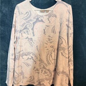 Chico's Light Pink Paisley Long Sleeve Tee